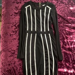 White and Black stripes dress